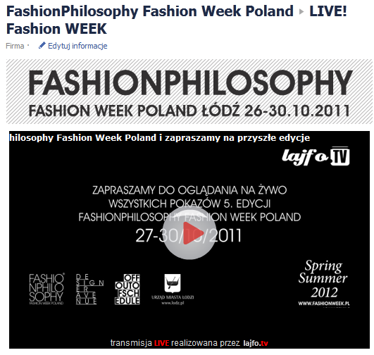 Livestream z pokazów na Fashion Week Poland 