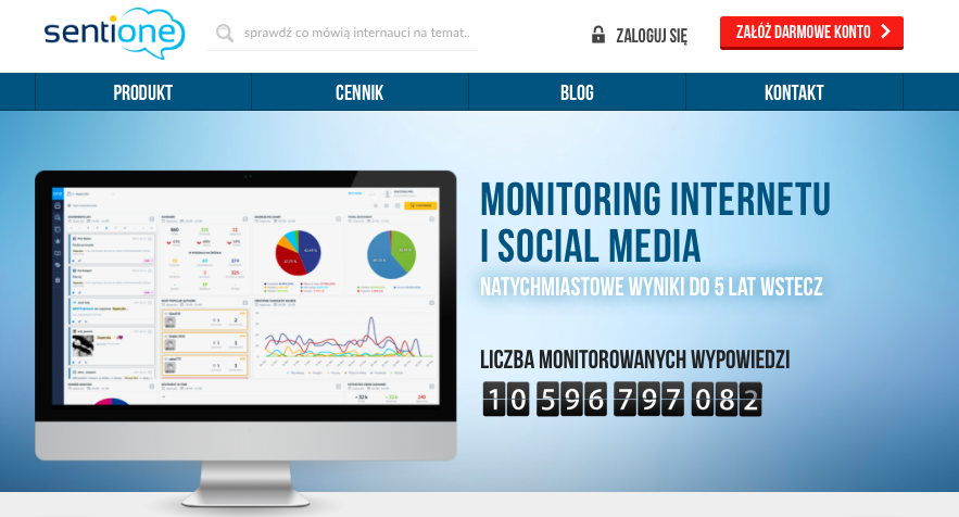 Monitoring social media i internetu - Sentione