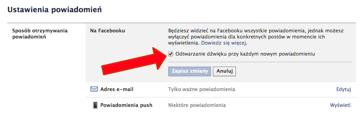 Dźwięki powiadomień Dźwięki powiadomień