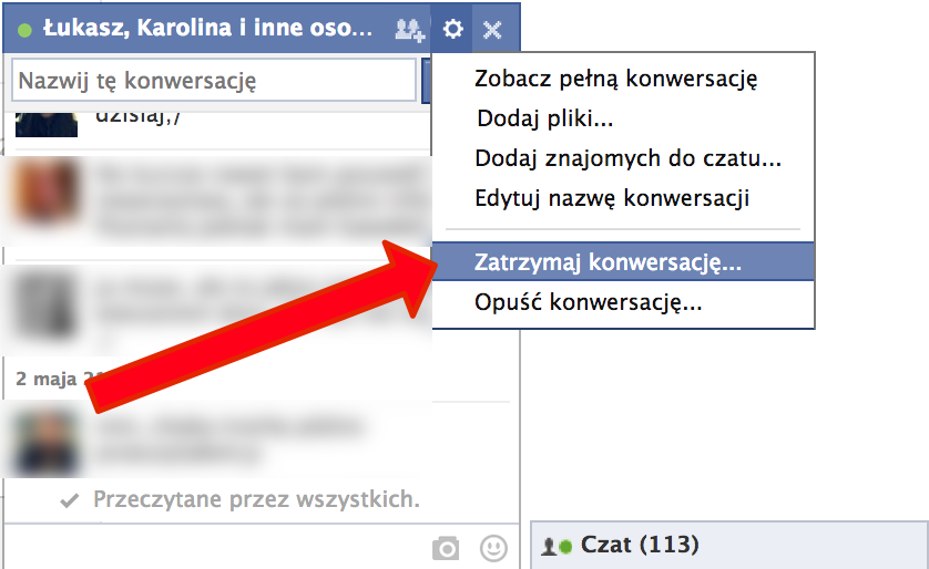Zatrzymaj konwersację Zatrzymaj konwersację