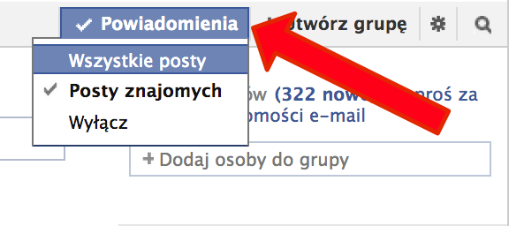 Powiadomienia z grup Powiadomienia z grup