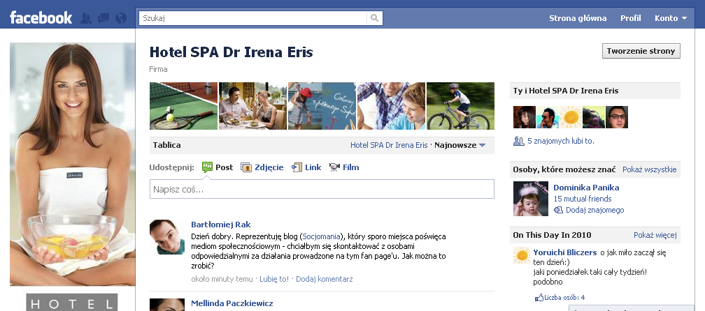 Wpis na wallu strony Hotel SPA Dr Irena Eris