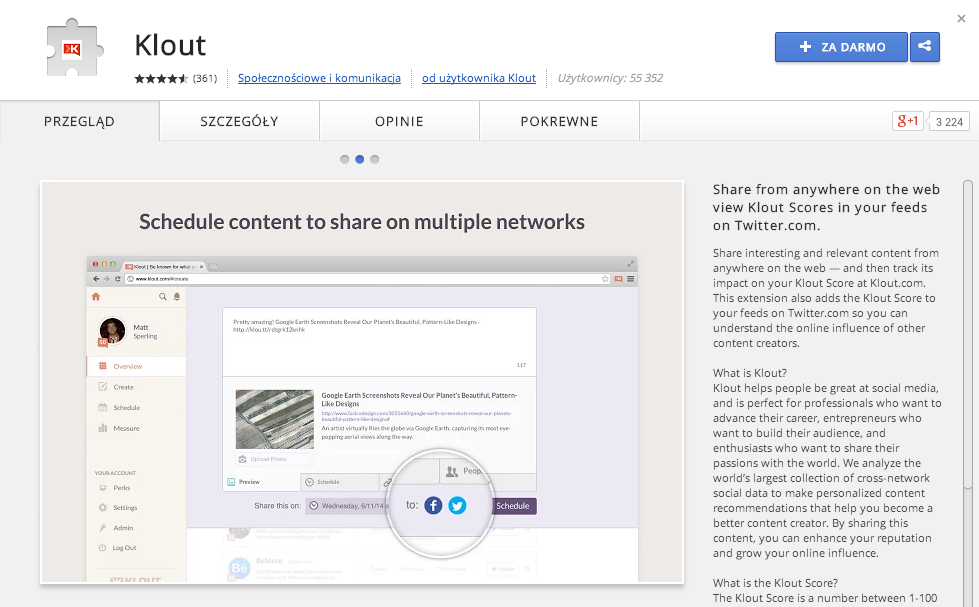 Klout - wtyczka do Chrome Klout - wtyczka do Chrome