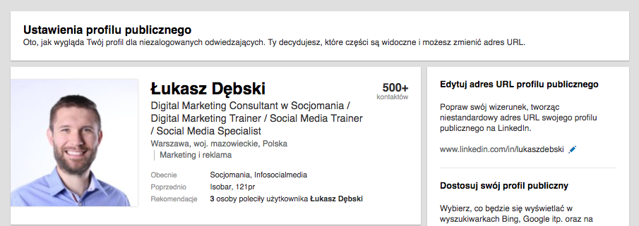 Niestandardowy adres URL dla profilu LinkedIn Niestandardowy adres URL dla profilu LinkedIn