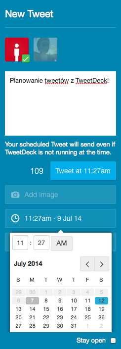 Planowanie tweetów z Tweet Deck Planowanie tweetów z Tweet Deck