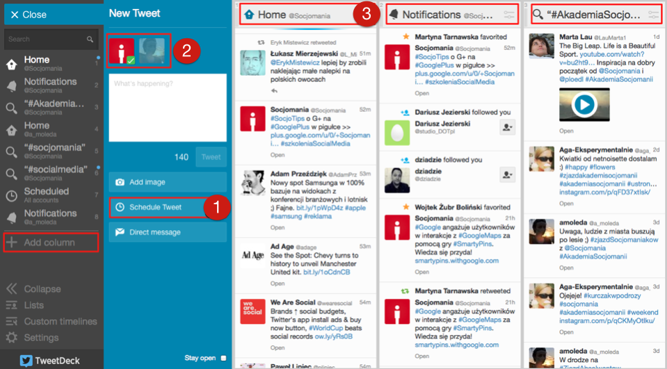 Tweet Deck - narzedzie do zarządzania kontami na Twitter Tweet Deck - narzedzie do zarządzania kontami na Twitter