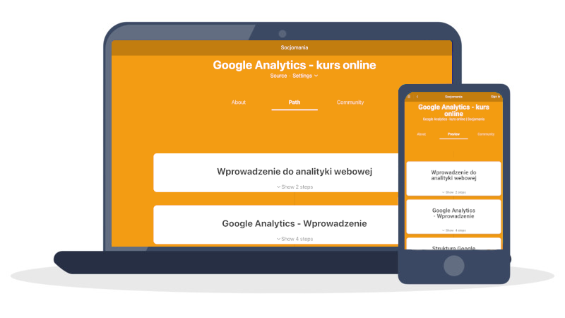 Kurs online Google Analytics  - po polsku, na platformie e-learning Socjomanii