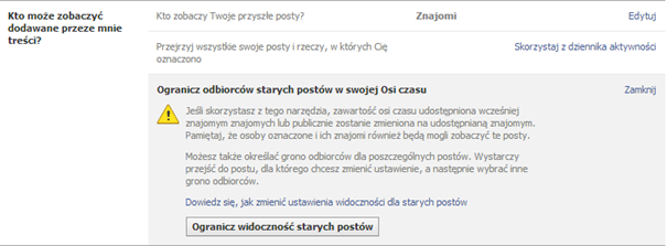 Prywatność na Facebooku Prywatność na Facebooku