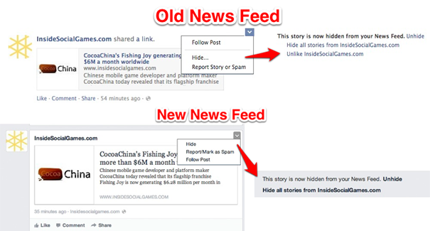 Ukrywanie postów w nowym wyglądzie newsfeedu Ukrywanie postów w nowym wyglądzie newsfeedu