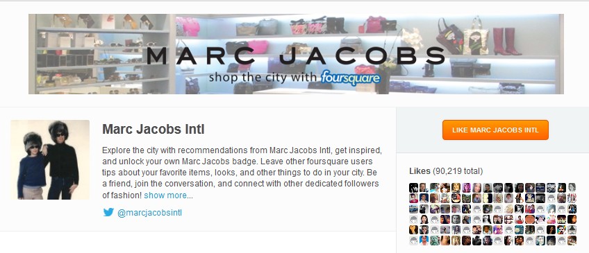 Marc Jacobs Foursquare