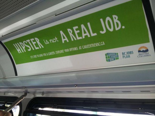 “hipster is not a real job.”