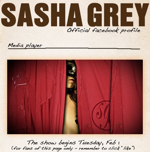 Sasha Grey zakładka powitalna