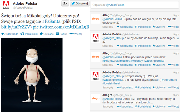 Allegro i Adobe na Twitterze