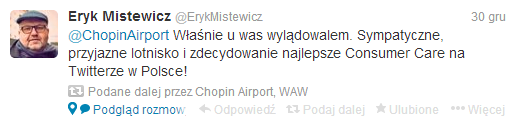 Chopin Airport, WAW na Twitterze