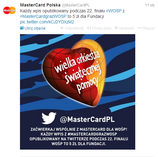 MasterCard Polska dla WOŚP