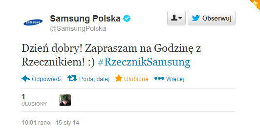 Samsung Polska na Twitterze