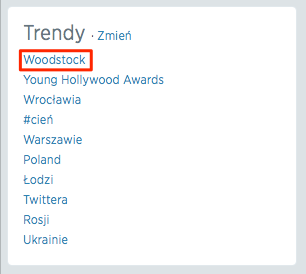 Temat Woodstock na pierwszym miejscu w trendach na Twitter